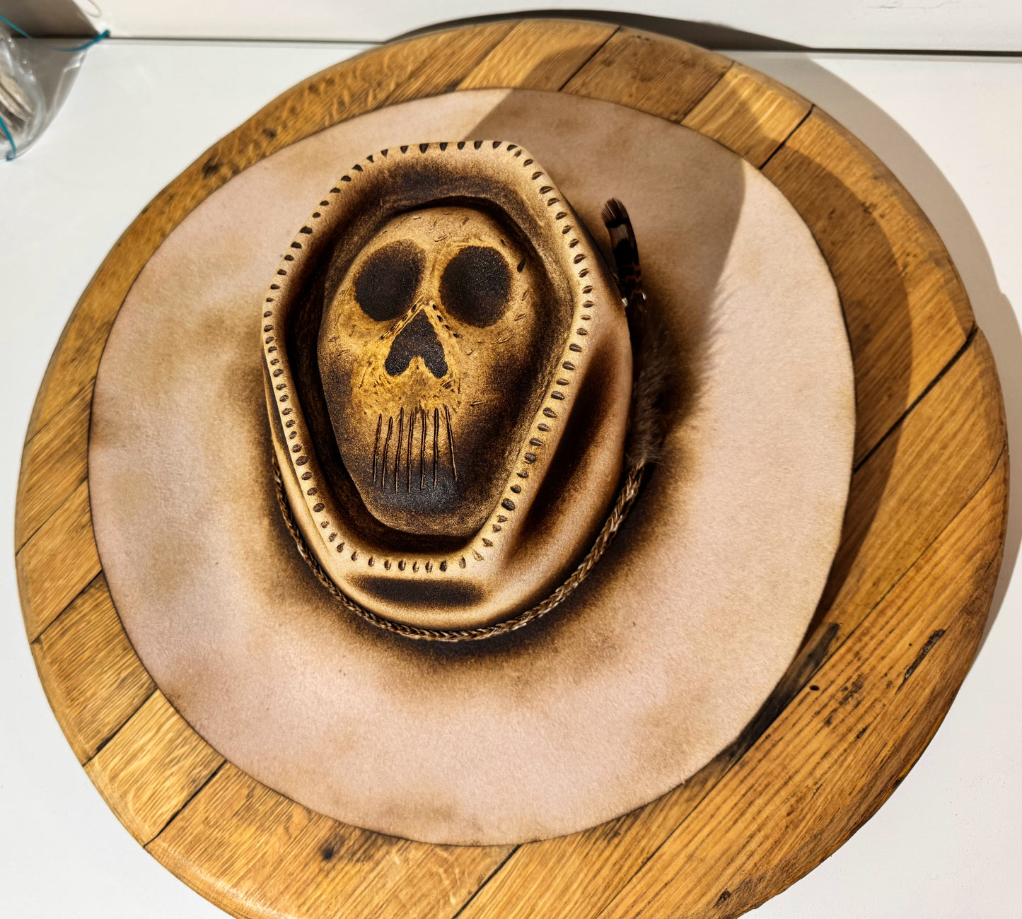 Custom Burned Skull Western Hat | Hand-Styled Statement Brim | Bespoke Brims at the Hatty Wagon
