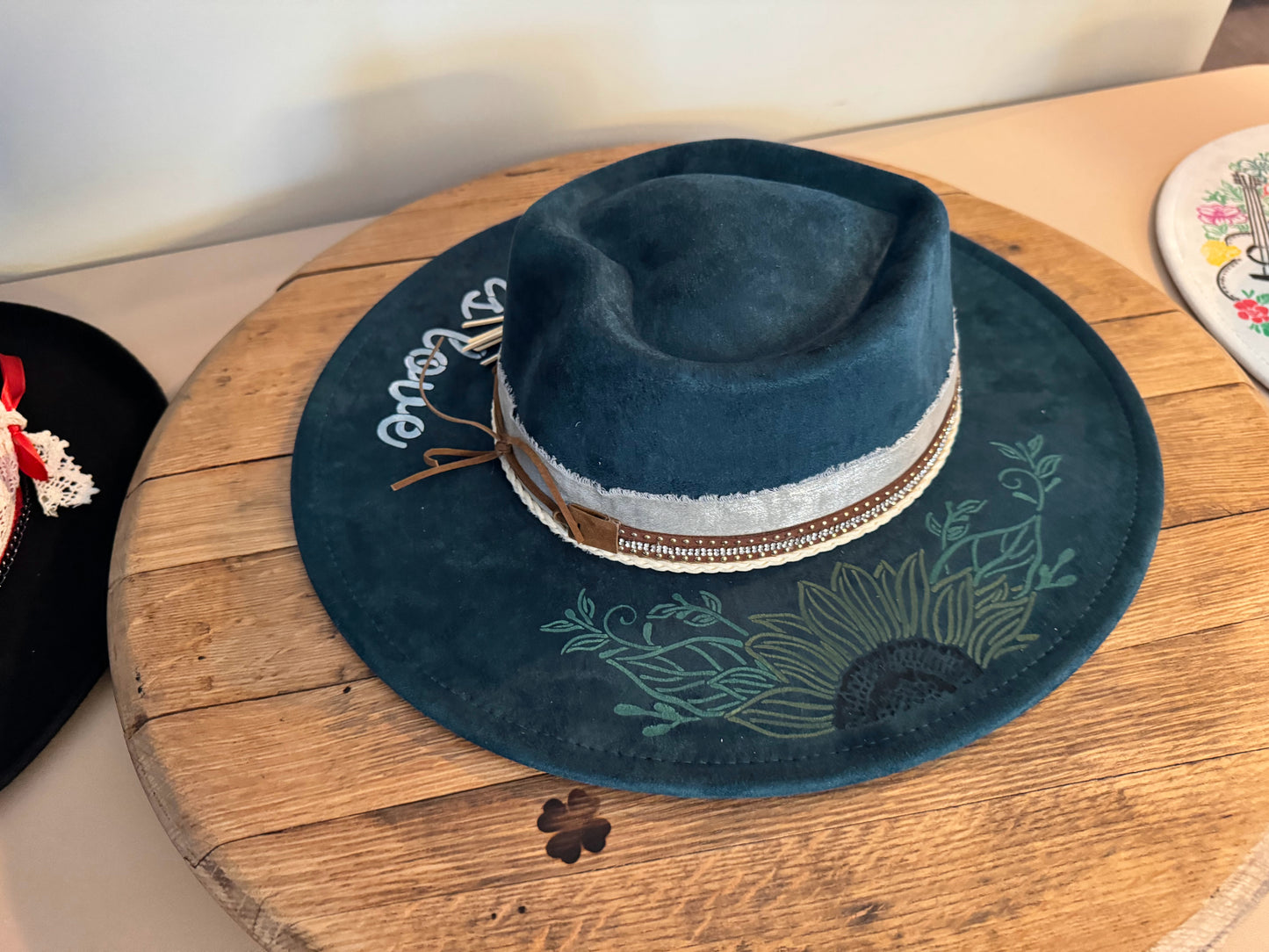 Sunflower Skies Vegan Suede Hat – Deep Teal