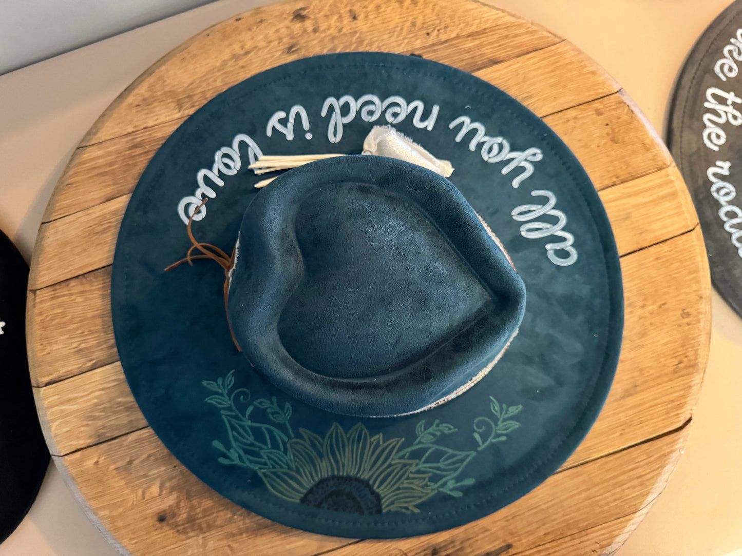 Sunflower Skies Vegan Suede Hat – Deep Teal