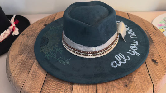 Sunflower Skies Vegan Suede Hat – Deep Teal